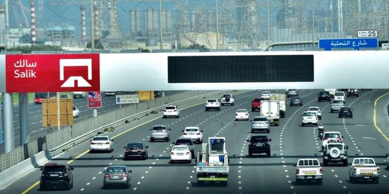 Dubai toll gate with Salik electronic charging system
