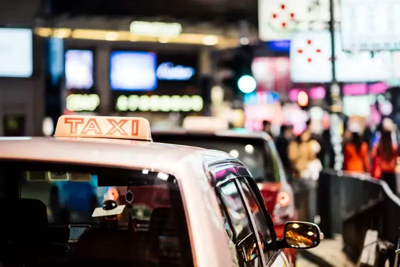 Inside view of a Dubai taxi during a ride, capturing the typical experience compared to chauffeur service Dubai.